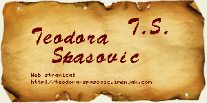 Teodora Spasović vizit kartica